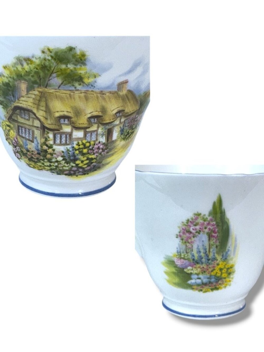 Regency English Bone China Teacup Saucer Scenic Cottage Vintage 1960’s - Picture 11 of 16